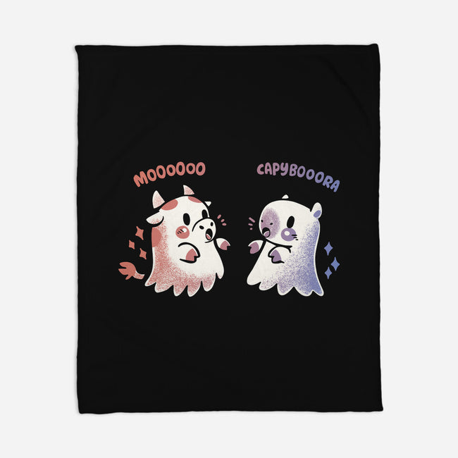 Spooky Capy And Cow-None-Fleece-Blanket-TechraNova
