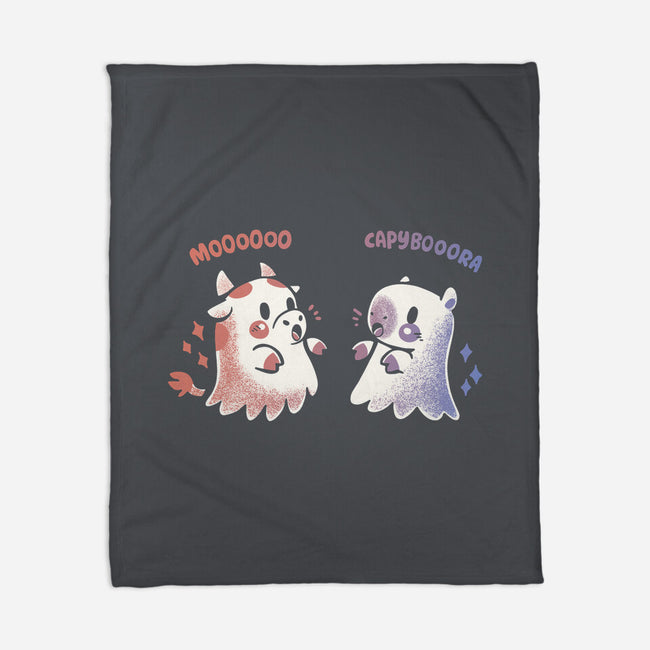 Spooky Capy And Cow-None-Fleece-Blanket-TechraNova