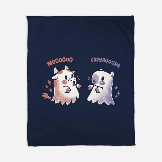 Spooky Capy And Cow-None-Fleece-Blanket-TechraNova