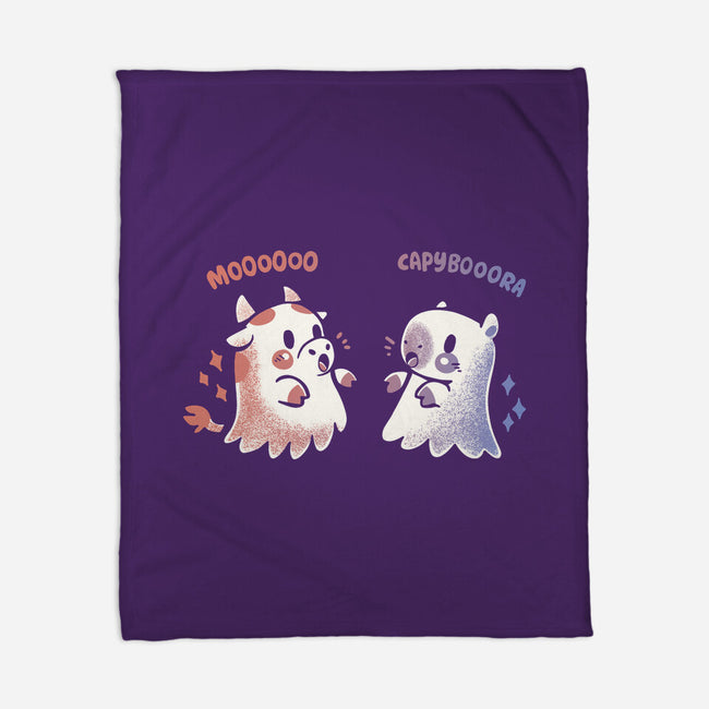 Spooky Capy And Cow-None-Fleece-Blanket-TechraNova