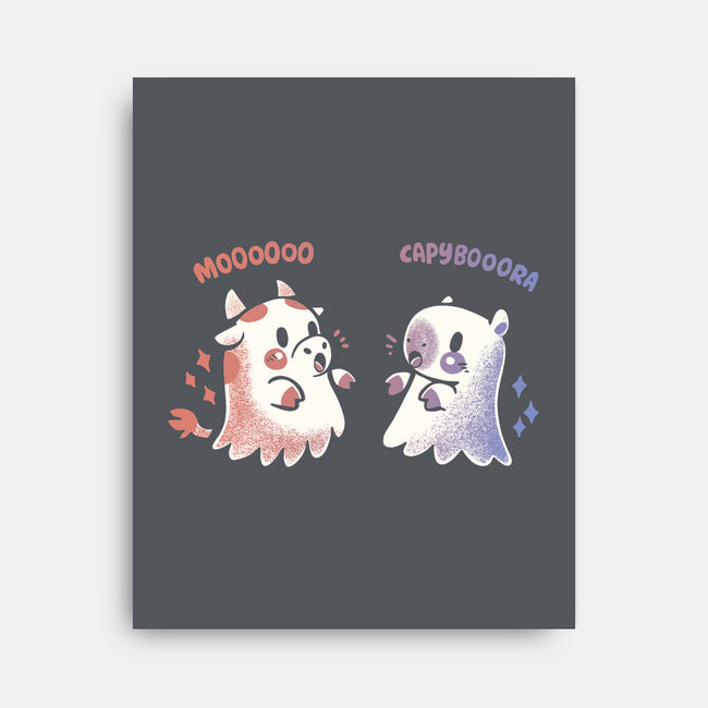 Spooky Capy And Cow-None-Stretched-Canvas-TechraNova