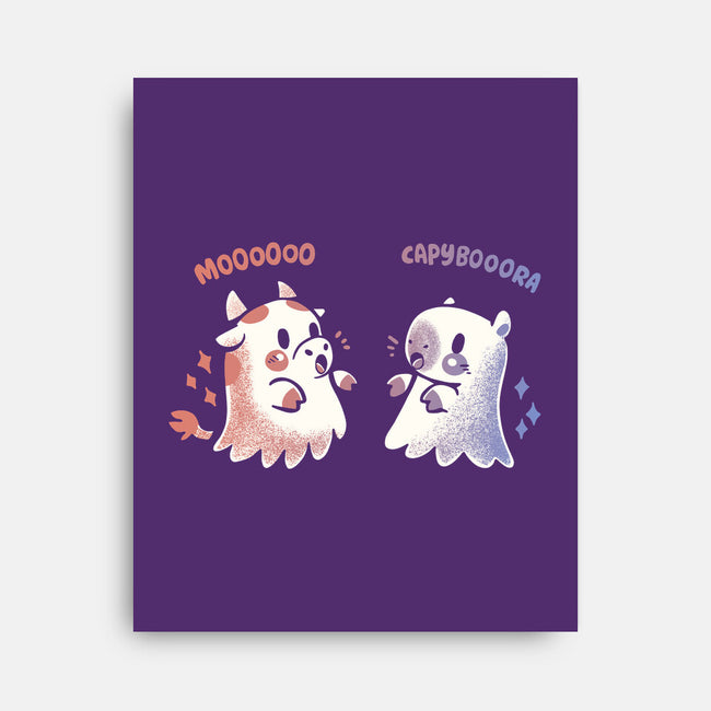 Spooky Capy And Cow-None-Stretched-Canvas-TechraNova