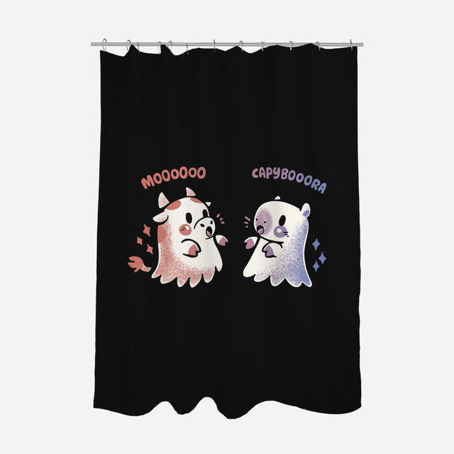 Spooky Capy And Cow-None-Polyester-Shower Curtain-TechraNova