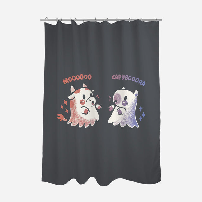 Spooky Capy And Cow-None-Polyester-Shower Curtain-TechraNova