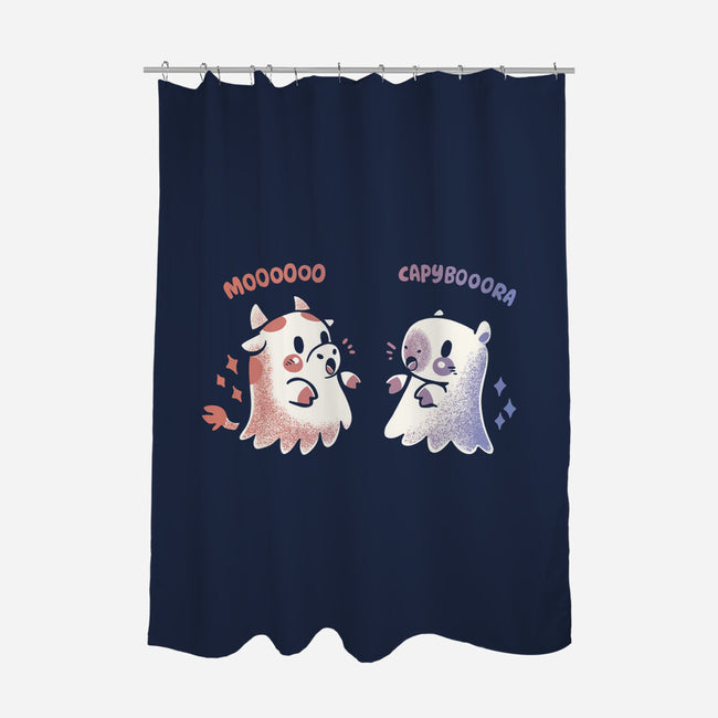 Spooky Capy And Cow-None-Polyester-Shower Curtain-TechraNova