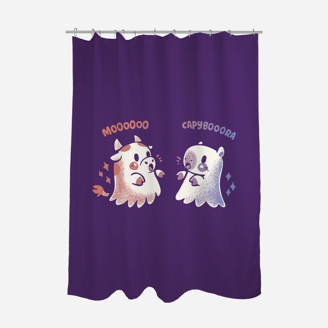 Spooky Capy And Cow-None-Polyester-Shower Curtain-TechraNova