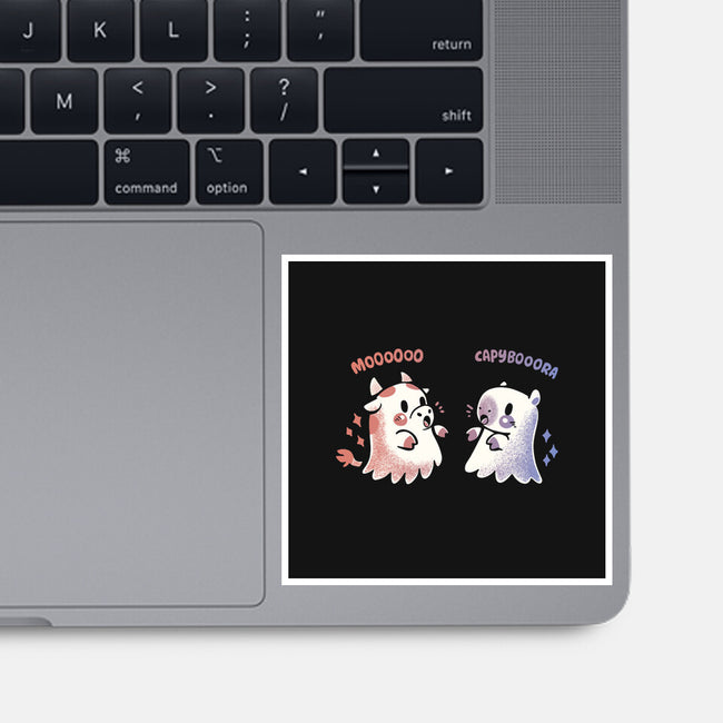 Spooky Capy And Cow-None-Glossy-Sticker-TechraNova