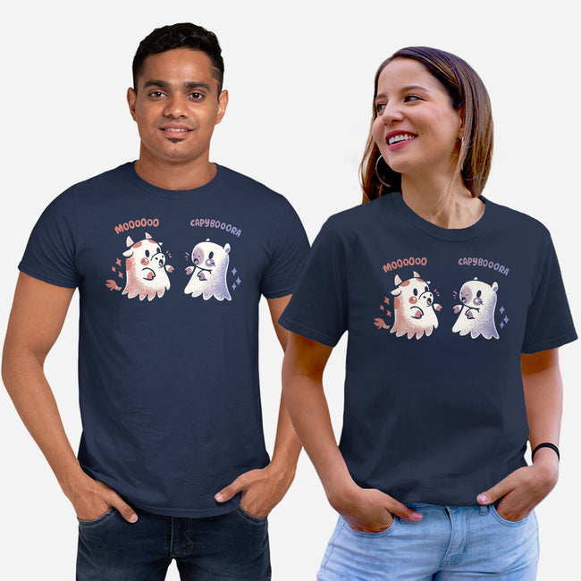 Spooky Capy And Cow-Unisex-Basic-Tee-TechraNova
