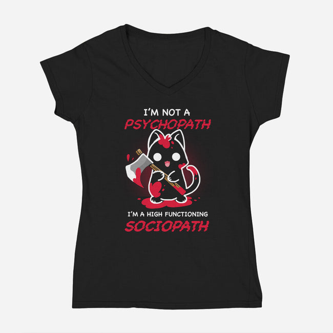 Psychopath-Womens-V-Neck-Tee-Vallina84