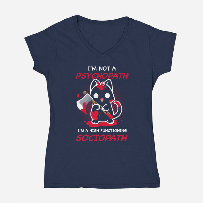 Psychopath-Womens-V-Neck-Tee-Vallina84