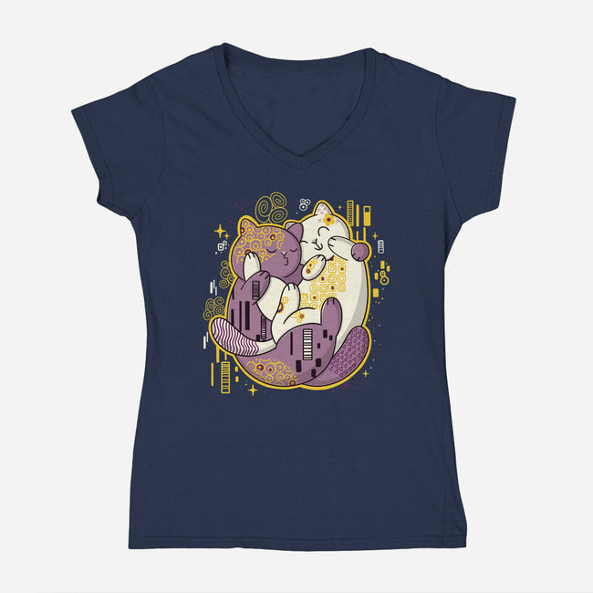 The Kiss-Womens-V-Neck-Tee-Freecheese