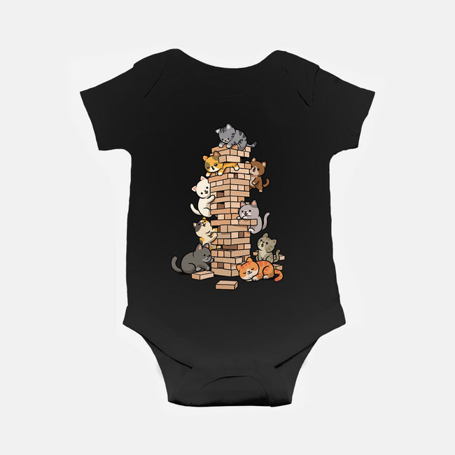 Cat Jenga Tower-Baby-Basic-Onesie-GoshWow