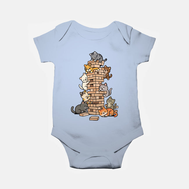 Cat Jenga Tower-Baby-Basic-Onesie-GoshWow