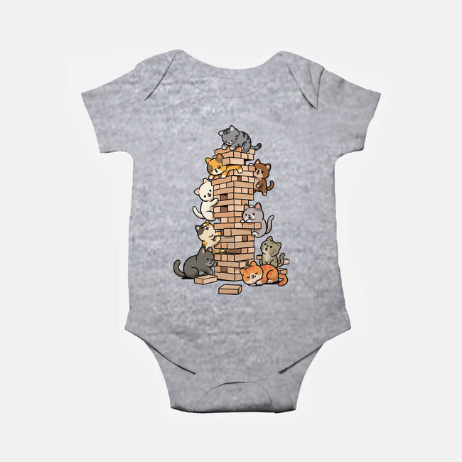 Cat Jenga Tower-Baby-Basic-Onesie-GoshWow