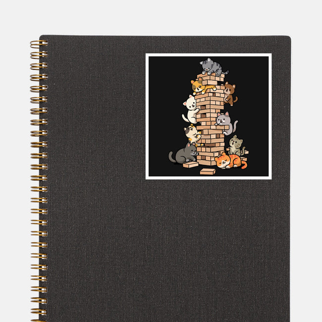 Cat Jenga Tower-None-Glossy-Sticker-GoshWow