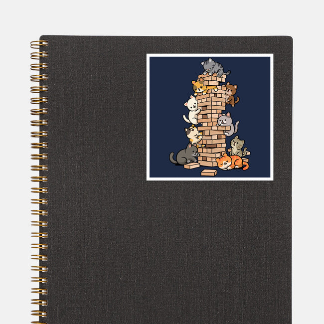 Cat Jenga Tower-None-Glossy-Sticker-GoshWow