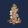 Cat Jenga Tower-Womens-Basic-Tee-GoshWow