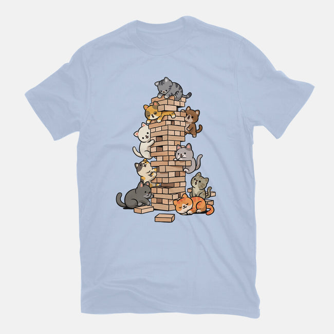 Cat Jenga Tower-Mens-Premium-Tee-GoshWow
