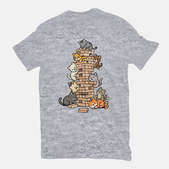 Cat Jenga Tower-Mens-Premium-Tee-GoshWow