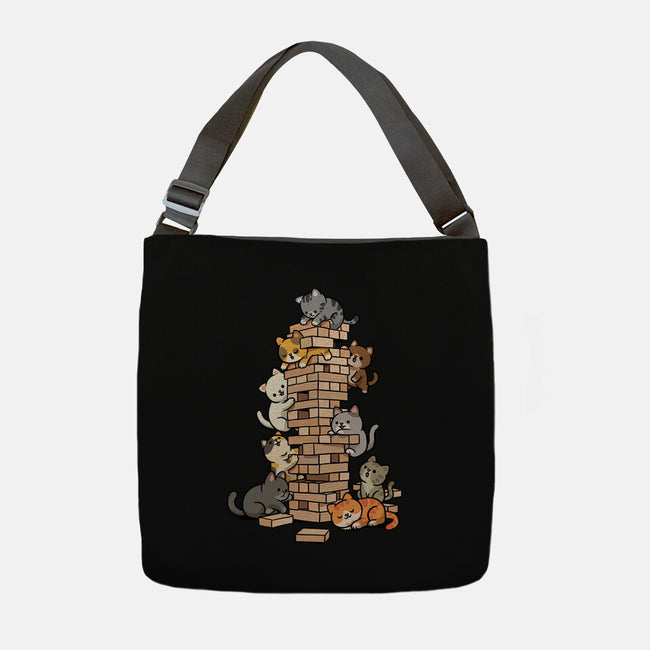 Cat Jenga Tower-None-Adjustable Tote-Bag-GoshWow