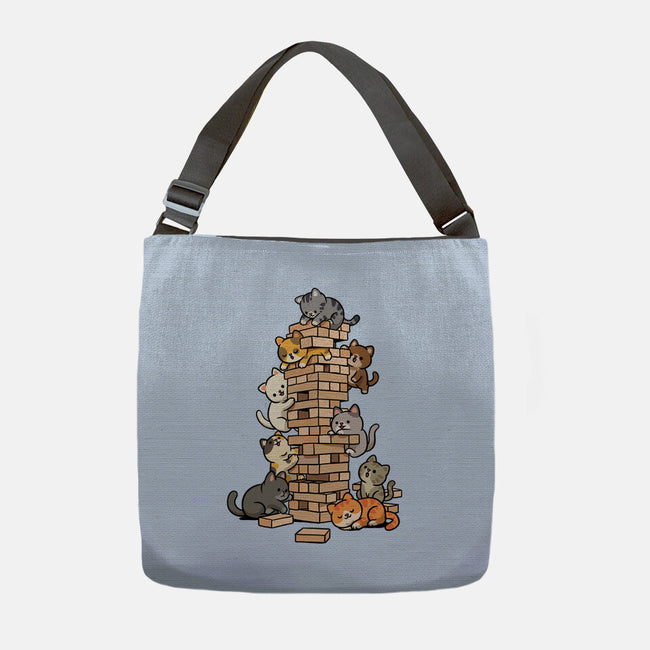 Cat Jenga Tower-None-Adjustable Tote-Bag-GoshWow