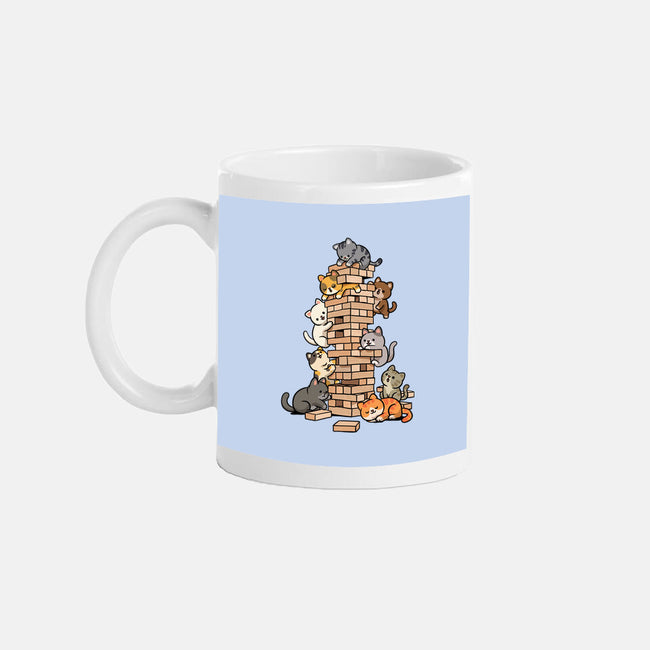 Cat Jenga Tower-None-Mug-Drinkware-GoshWow