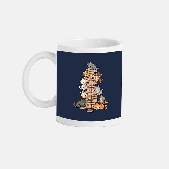 Cat Jenga Tower-None-Mug-Drinkware-GoshWow