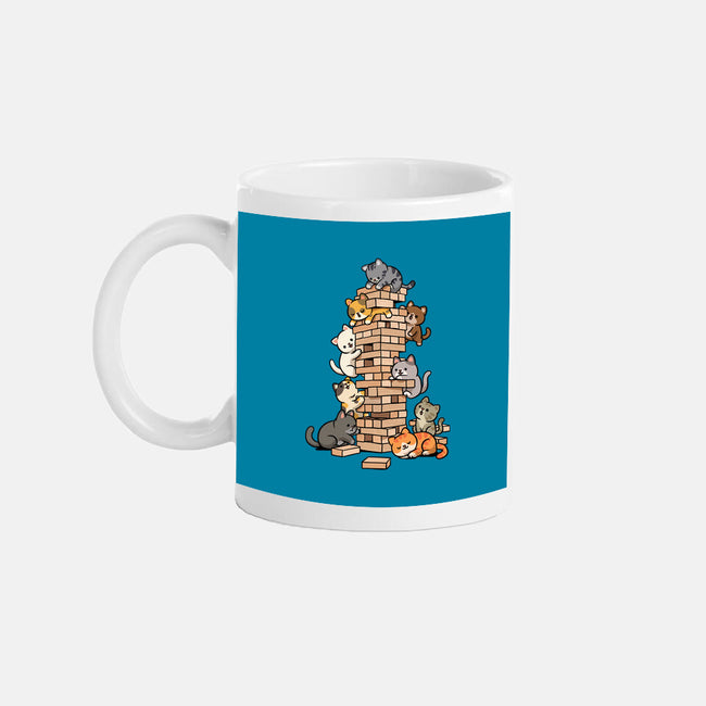 Cat Jenga Tower-None-Mug-Drinkware-GoshWow