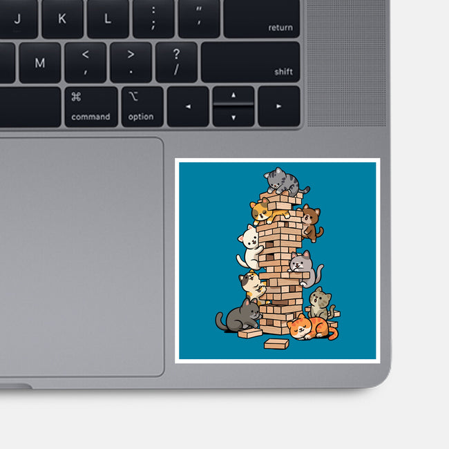 Cat Jenga Tower-None-Glossy-Sticker-GoshWow