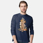 Cat Jenga Tower-Mens-Long Sleeved-Tee-GoshWow