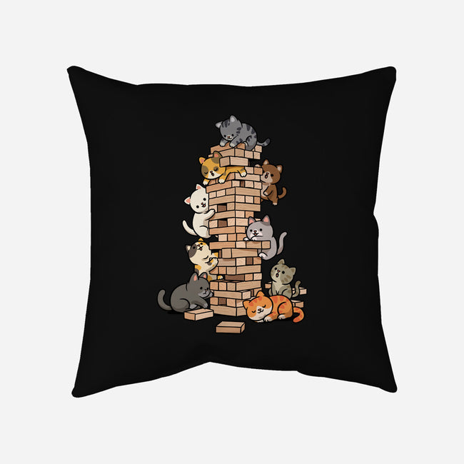 Cat Jenga Tower-None-Removable Cover w Insert-Throw Pillow-GoshWow