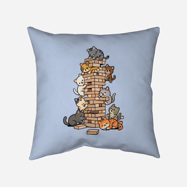 Cat Jenga Tower-None-Removable Cover w Insert-Throw Pillow-GoshWow