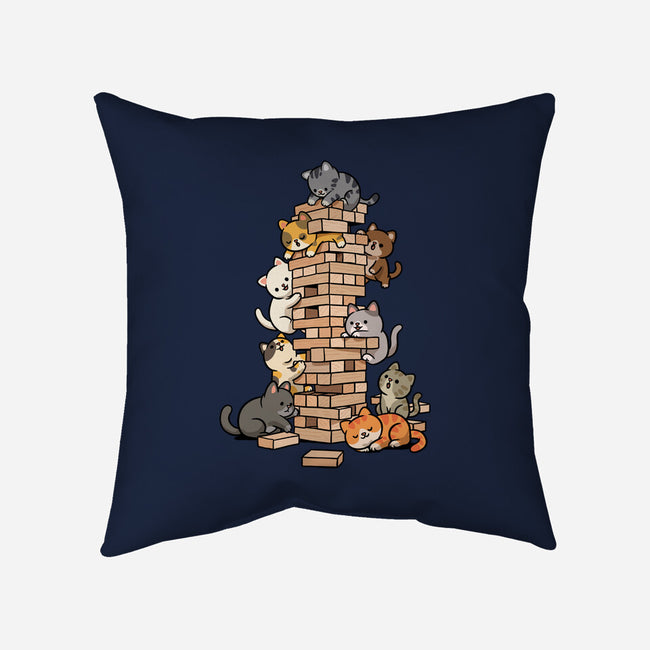 Cat Jenga Tower-None-Removable Cover w Insert-Throw Pillow-GoshWow