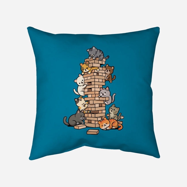 Cat Jenga Tower-None-Removable Cover w Insert-Throw Pillow-GoshWow