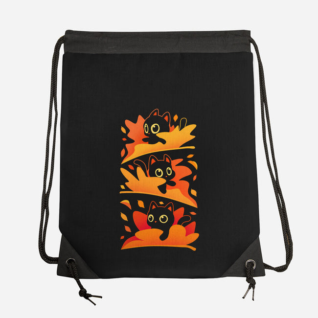 Flying Autumn Kittens-None-Drawstring-Bag-erion_designs