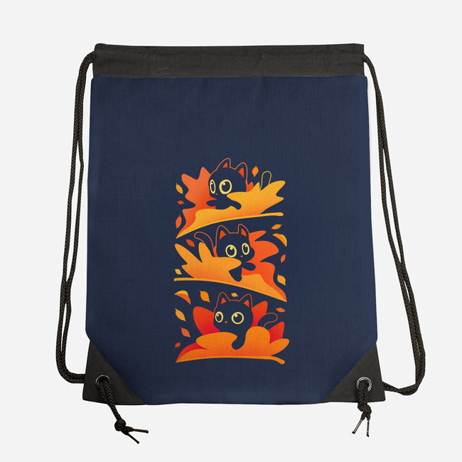 Flying Autumn Kittens-None-Drawstring-Bag-erion_designs