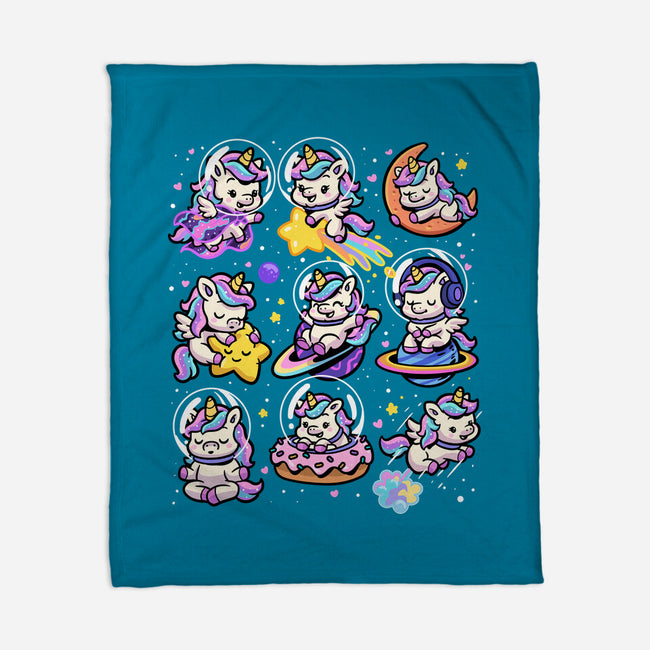 Space Unicorns-None-Fleece-Blanket-GoshWow