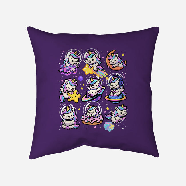 Space Unicorns-None-Removable Cover w Insert-Throw Pillow-GoshWow