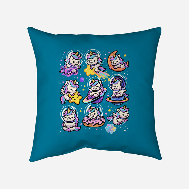 Space Unicorns-None-Removable Cover w Insert-Throw Pillow-GoshWow