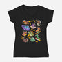 Space Dinosaurs-Womens-V-Neck-Tee-GoshWow
