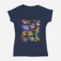 Space Dinosaurs-Womens-V-Neck-Tee-GoshWow