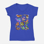 Space Dinosaurs-Womens-V-Neck-Tee-GoshWow