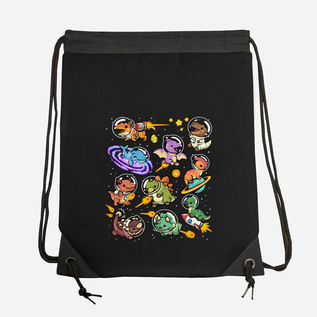 Space Dinosaurs-None-Drawstring-Bag-GoshWow