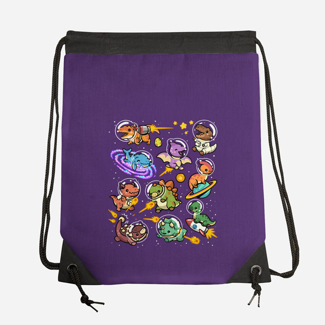 Space Dinosaurs-None-Drawstring-Bag-GoshWow