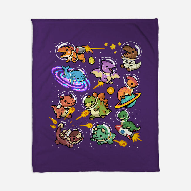 Space Dinosaurs-None-Fleece-Blanket-GoshWow