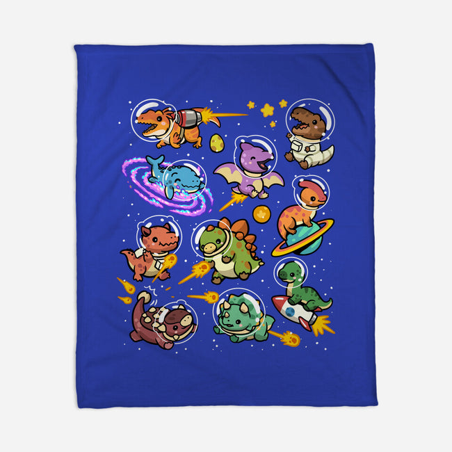 Space Dinosaurs-None-Fleece-Blanket-GoshWow