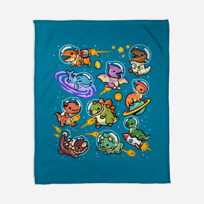 Space Dinosaurs-None-Fleece-Blanket-GoshWow