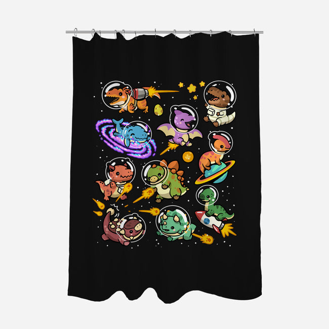 Space Dinosaurs-None-Polyester-Shower Curtain-GoshWow