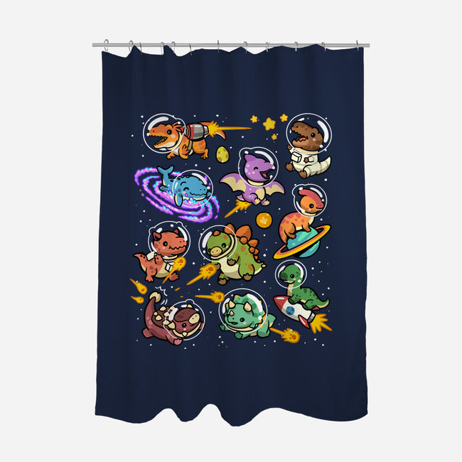 Space Dinosaurs-None-Polyester-Shower Curtain-GoshWow