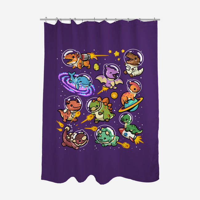 Space Dinosaurs-None-Polyester-Shower Curtain-GoshWow